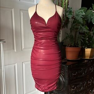 City Vibe Burgundy Bodycon Dress